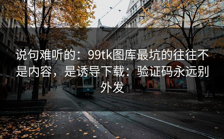 说句难听的：99tk图库最坑的往往不是内容，是诱导下载：验证码永远别外发