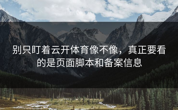 别只盯着云开体育像不像，真正要看的是页面脚本和备案信息