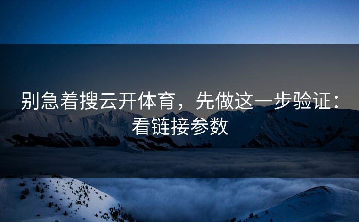 别急着搜云开体育，先做这一步验证：看链接参数